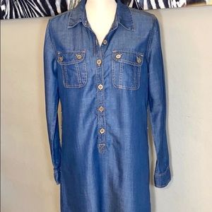 Denim Dress/Shirt. Long Sleeve with Buttons. Small